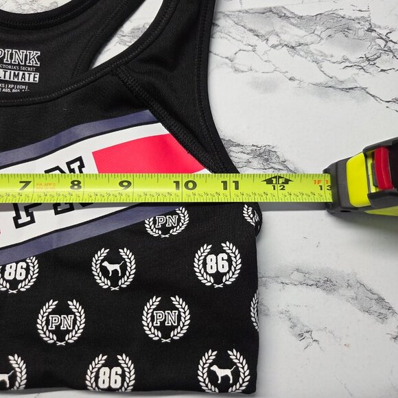 PINK Victoria's Secret Ultimate Extra Small Black Pink Racerback Sports Bra - Picture 6 of 7